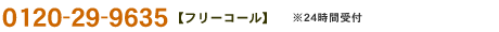 フリーコール0120-29-9635※24時受付
